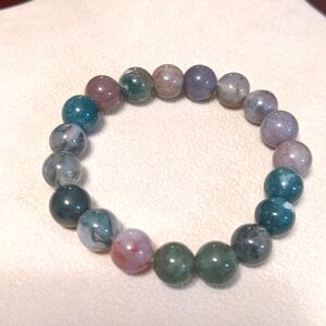 Agate Bracelet With Stretch & Beautiful Colors Like New